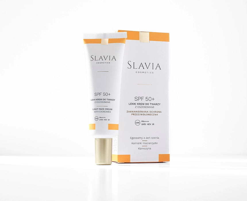 SPF 50+ Lekki krem do twarzy z egzosomami Slavia Cosmetics